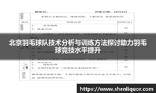 北京羽毛球队技术分析与训练方法探讨助力羽毛球竞技水平提升